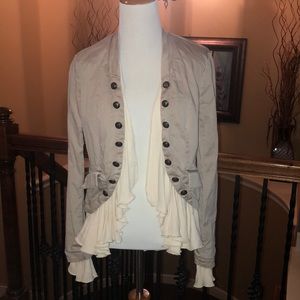 Free People Ruffles Romance Military Jacket